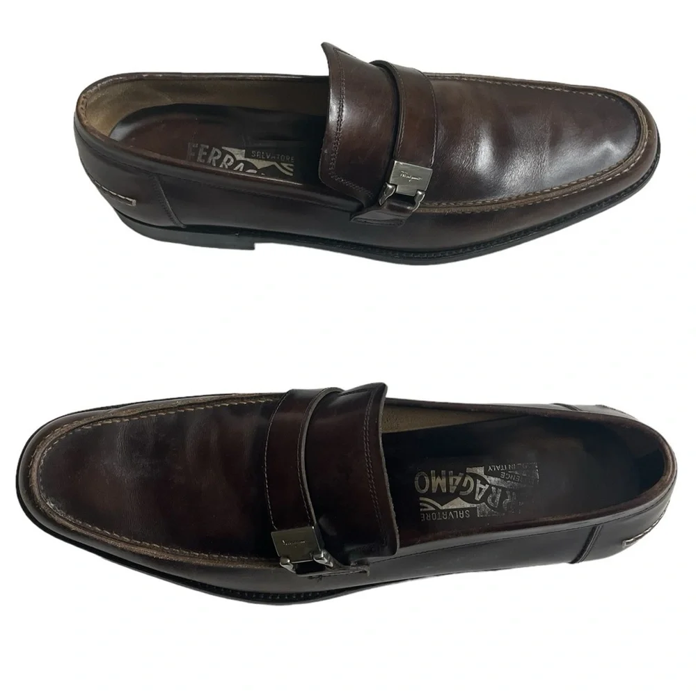 Rare Salvatore Ferragamo Florence Brown Leather Loafers - Italy size 9